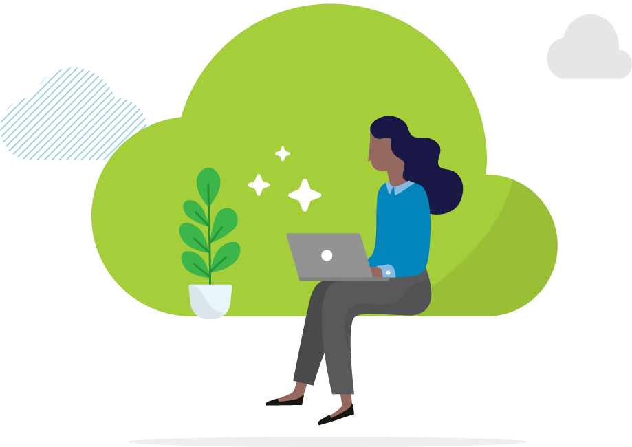 Working in the cloud illustration
