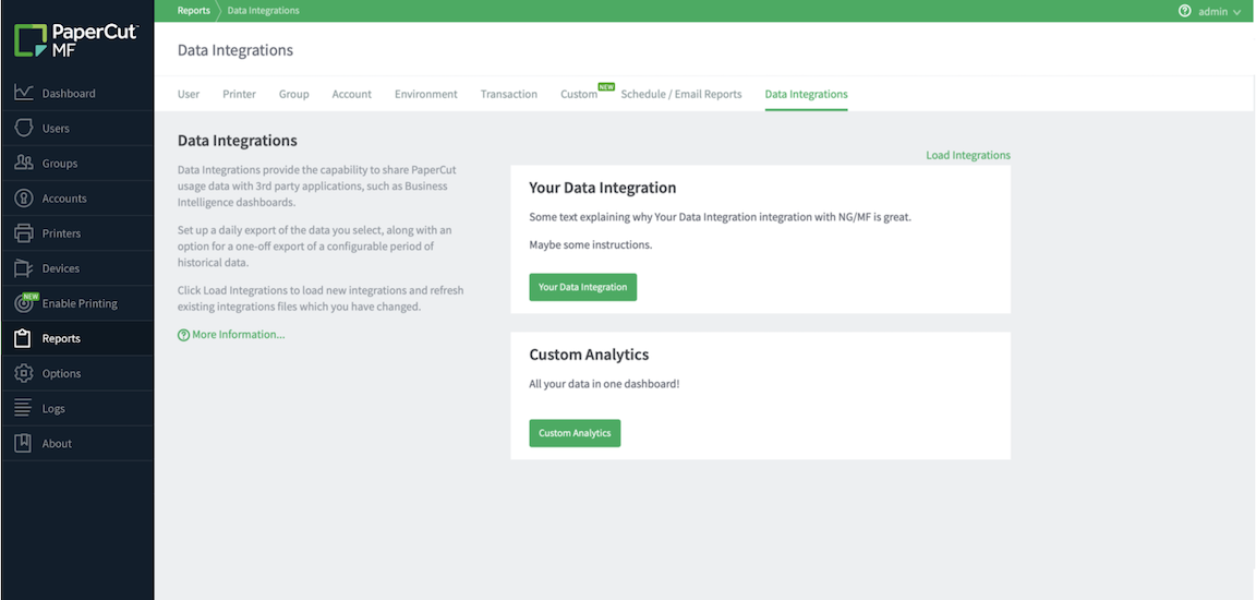 Data Integrations in PaperCut MF