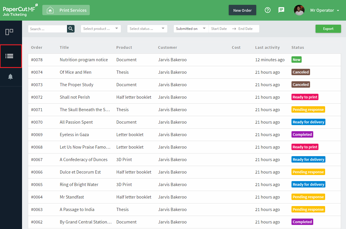Order List Image