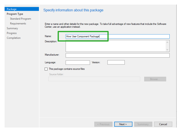 SCCM - Name package