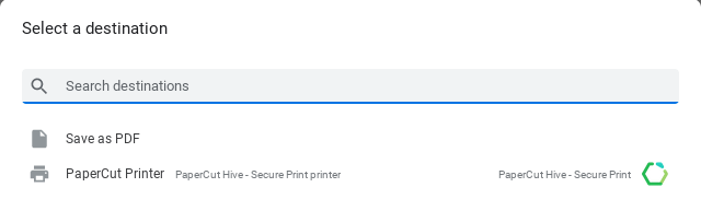 PaperCut Printer on a Chromebook