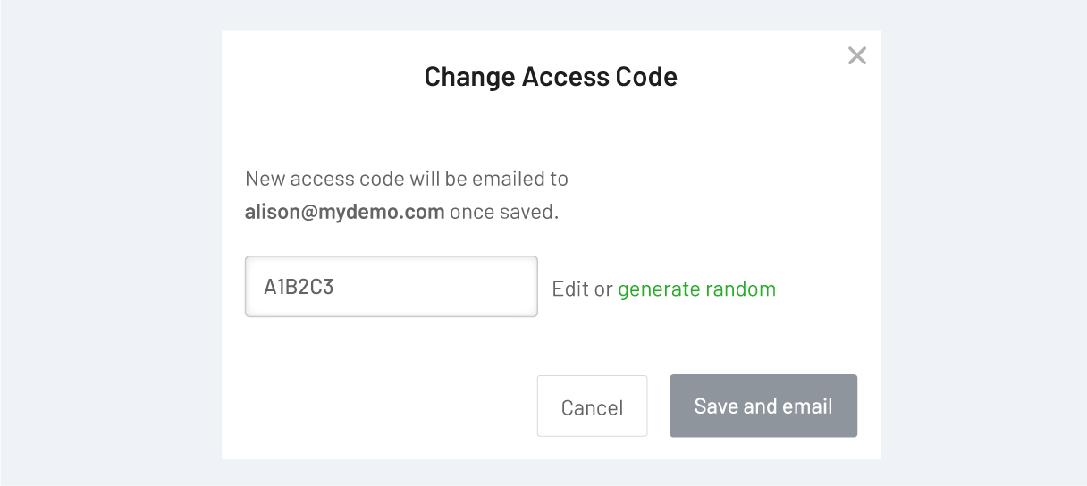 Change or randomly generate a new access code in PaperCut Pocket or Hive