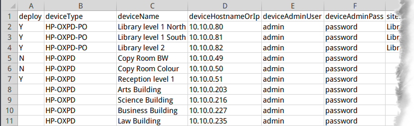 Demo HP CSV