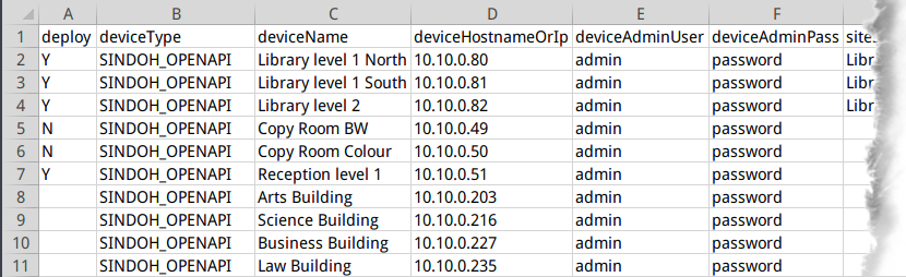 Demo Sindoh CSV