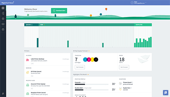 PaperCut Views product dashboard image