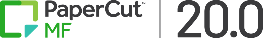 PaperCut MF logo with 20.0