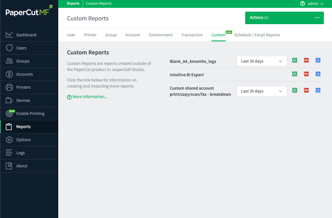 Custom Reports and One-click refresh