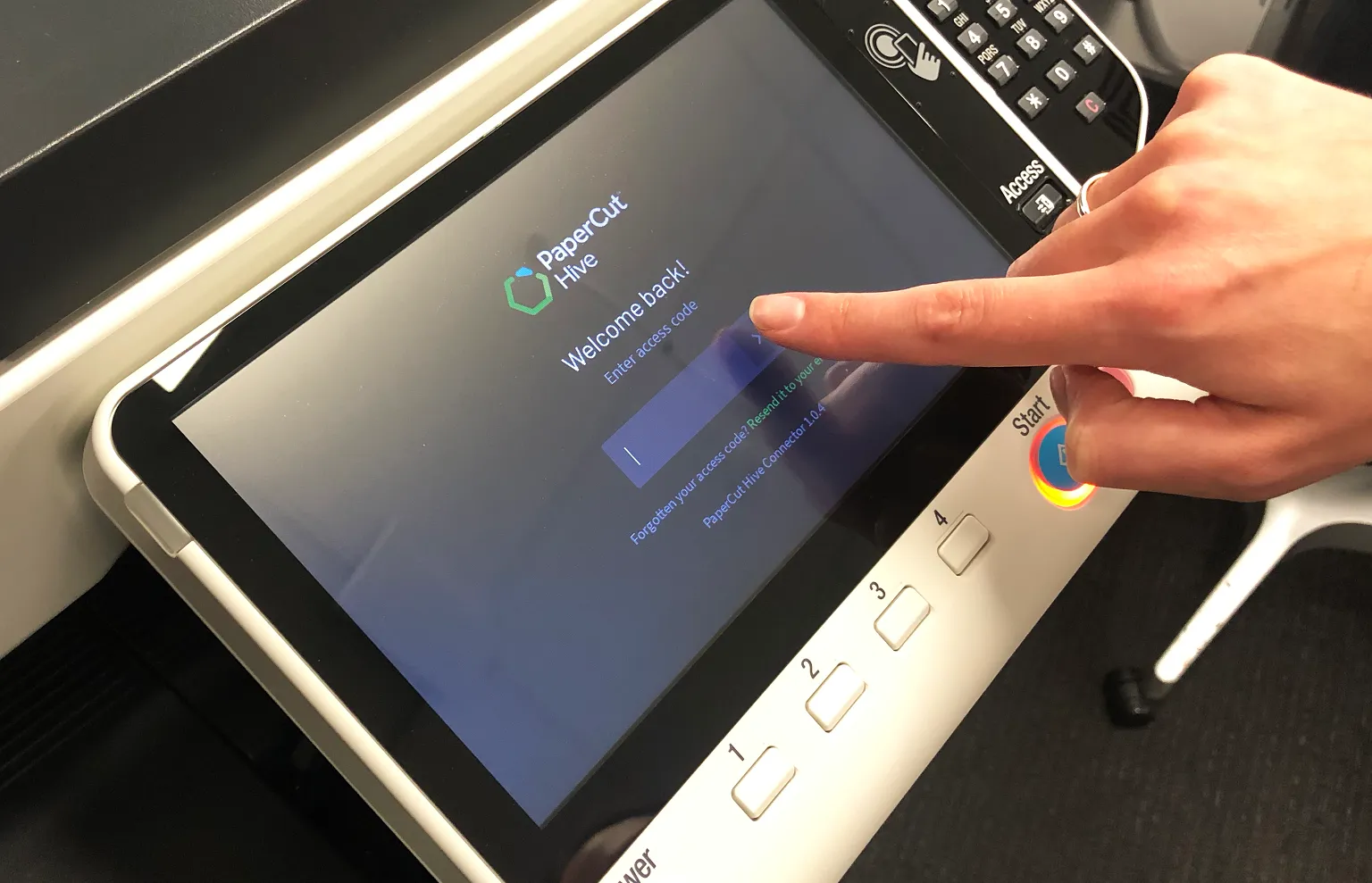 Papercut hive log in screen