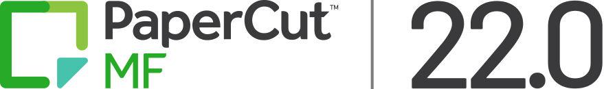 PaperCut MF logo with 22.0
